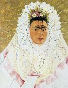 Frida Kahlo self-portrait painting